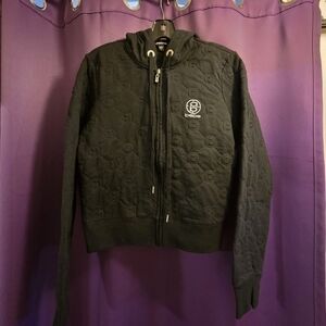 Bebe y2k Black Hooded Zip Up Jacket